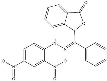 3-[α-[2-(2,4-ジニトロフェニル)ヒドラゾノ]ベンジル]フタリド 化学構造式