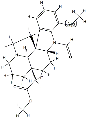 1-Formyl-17-methoxyaspidospermidin-21-oic acid methyl ester 结构式