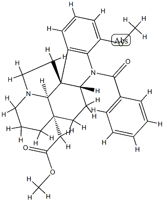 1-Benzoyl-17-methoxyaspidospermidin-21-oic acid methyl ester Struktur