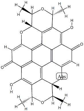(1R)-1,3,3aα,8,10,10aα-Hexahydro-7,13-dihydroxy-1,3α,8β,10α-tetramethyl-6H,14H-2,4,9,11-tetraoxadibenzo[bc,kl]coronene-6,14-dione Structure