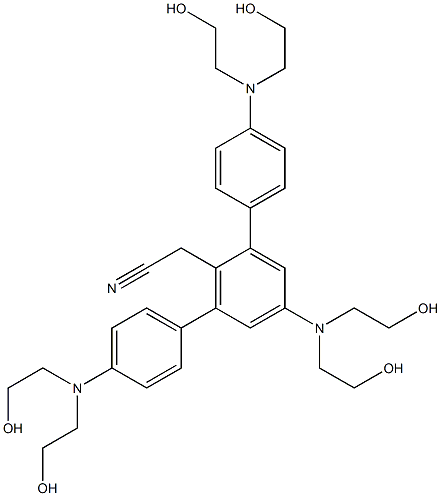 4-[Bis(2-hydroxyethyl)amino]-α,α-bis[4-[bis(2-hydroxyethyl)amino]phenyl]benzeneacetonitrile Struktur