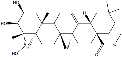 2β,3β,23-Trihydroxyolean-12-en-28-oic acid methyl ester Struktur