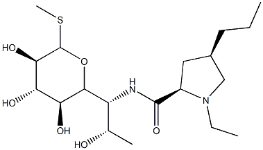 Methyl 6,8-dideoxy-6-[[[(2S,4R)-1-ethyl-4β-propyl-2α-pyrrolidinyl]carbonyl]amino]-1-thio-D-erythro-α-D-galacto-octopyranoside 结构式