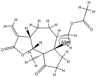 (3aS,9bβ)-Dodecahydro-6α-acetoxymethyl-6aβ-hydroxy-9aα-methyl-3-methyleneazuleno[4,5-b]furan-2,9-dione 结构式