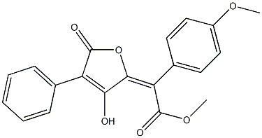 α-[(2E)-2,5-ジヒドロ-3-ヒドロキシ-5-オキソ-4-フェニルフラン-2-イリデン]-4-メトキシベンゼン酢酸メチル 化学構造式