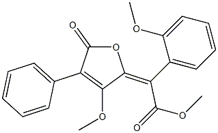 2-Methoxy-α-[(2E)-3-methoxy-5-oxo-4-phenylfuran-2(5H)-ylidene]benzeneacetic acid methyl ester 结构式