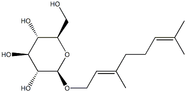 (2E)-3,7-二甲基-2,6-辛二烯-1-基 BETA-D-吡喃葡萄糖苷, 22850-13-1, 结构式