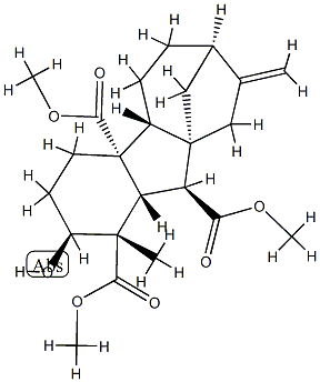 4aalpha,4bbeta-Gibbane-1alpha,4a,10beta-tricarboxylic acid, 2beta-hydr oxy-1-methyl-8-methylene-, trimethyl ester Structure