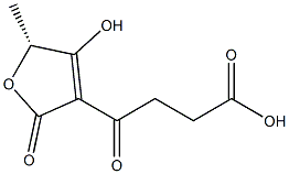 [R,(+)]-2,5-Dihydro-4-hydroxy-5-methyl-γ,2-dioxo-3-furanbutyric acid 结构式