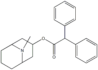 ジフェニル酢酸9-メチル-9-アザビシクロ[3.3.1]ノナン-3β-イル 化学構造式