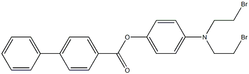 p-[Bis(2-bromoethyl)amino]phenyl=4-biphenylcarboxylate Structure