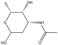 3-Acetylamino-2,3,6-trideoxy-D-lyxo-hexopyranose 结构式