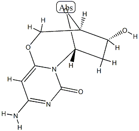(3R)-10-Amino-3,4,5,6-tetrahydro-4α-hydroxy-3β,6β-epoxy-2H,8H-pyrimido[6,1-b][1,3]oxazocin-8-one 结构式