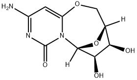 (3R)-10-アミノ-3,4,5,6-テトラヒドロ-4β,5β-ジヒドロキシ-3β,6β-エポキシ-2H,8H-ピリミド[6,1-b][1,3]オキサゾシン-8-オン 化学構造式