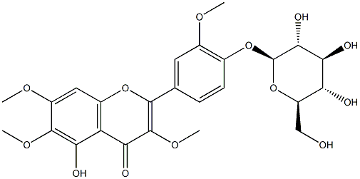 4'-[(β-D-Glucopyranosyl)oxy]-5-hydroxy-3,3',6,7-tetramethoxyflavone Structure