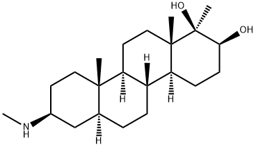 (17aR)-3β-(メチルアミノ)-17a-メチル-D-ホモ-5α-アンドロスタン-17β,17a-ジオール 化学構造式