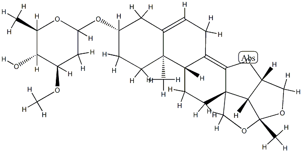 (20S)-3β-(3-O-メチル-2,6-ジデオキシ-D-arabino-ヘキソピラノシルオキシ)-18,20-エポキシ-20,16β-(エポキシメタノ)-15-オキサプレグナ-5,8(14)-ジエン 化学構造式