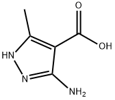 5-氨基-3-甲基-1H-吡唑-4-羧酸 结构式