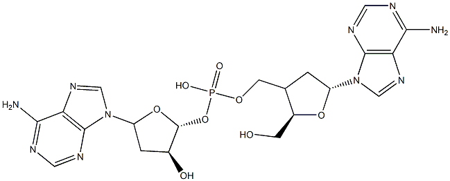 2'-deoxyadenylyl-(3'-5')-2'-deoxyadenosine Struktur