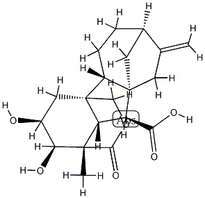 1α,4aα-(Carbonyloxymethylene)-2β,3β-dihydroxy-1β-methyl-8-methylenegibbane-10β-carboxylic acid Structure