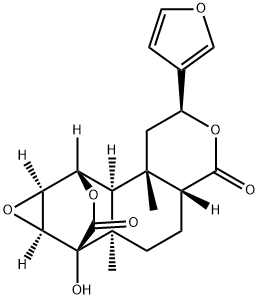 (2S,4aβ,7aα,8aα,9aα)-Dodecahydro-2-(3-furyl)-7α-hydroxy-6aα,9bβ-dimethyl-9β,7-(epoxymethano)-4H-oxireno[6,7]naphtho[2,1-c]pyran-4,11-dione 结构式