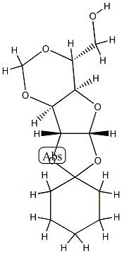 1-O,2-O-シクロヘキシリデン-3-O,5-O-メチレン-α-D-グルコフラノース 化学構造式