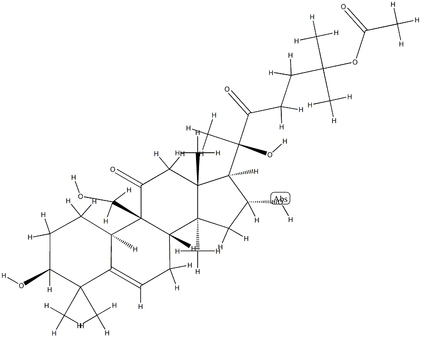 (10α)-25-(Acetyloxy)-3β,16α,20-trihydroxy-9β-(hydroxymethyl)-19-norlanost-5-ene-11,22-dione 结构式