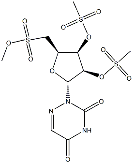 2-[2-O,3-O,5-O-Tris(methylsulfonyl)-β-D-ribofuranosyl]-1,2,4-triazine-3,5(2H,4H)-dione Structure