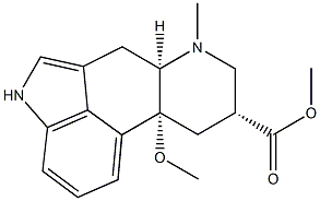 10β-メトキシ-6-メチルエルゴリン-8β-カルボン酸メチル 化学構造式