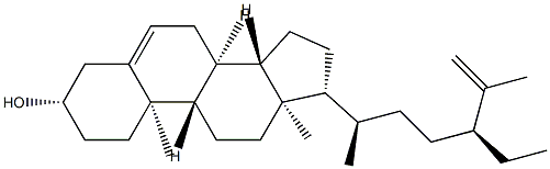 (24S)-25,26-ジデヒドロ-24-エチルコレステロール 化学構造式
