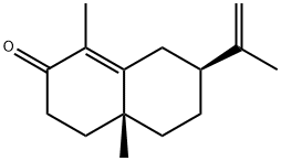 [4aR,(-)]-2,3,4,4a,5,6,7,8-オクタヒドロ-1,4a-ジメチル-7α-イソプロペニルナフタレン-2-オン 化学構造式