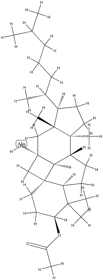 (11R)-11β,19-Cyclo-5α-lanostane-3β,11-diol 3-acetate 结构式