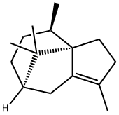[3aR,(-)]-2,3,3a,4,5,6,7,8-オクタヒドロ-1,4α,9,9-テトラメチル-3a,7β-メタノアズレン 化学構造式