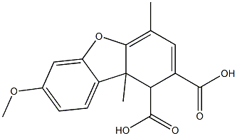 1,9b-Dihydro-7-methoxy-4,9b-dimethyl-1,2-dibenzofurandicarboxylic acid Struktur