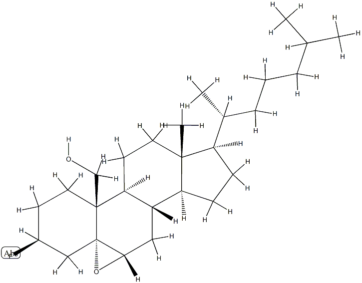 5,6α-Epoxy-3β-fluoro-5α-cholestan-19-ol Structure