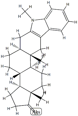 1'-Methyl-1'H-5α-androst-2-eno[3,2-b]indol-17-one 结构式