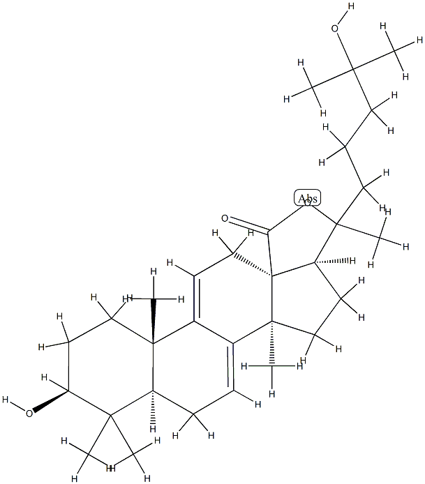 [20ξ,(-)]-3β,20,25-Trihydroxy-5α-lanosta-7,9(11)-diene-18-oic acid γ-lactone Structure