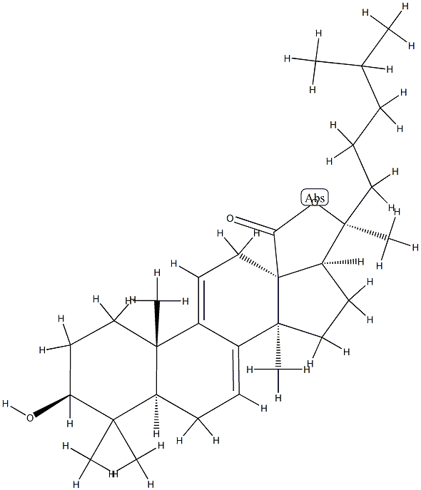 (20S)-3β,20-Dihydroxylanosta-7,9(11)-diene-18-oic acid γ-lactone Structure