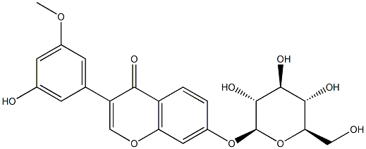 3’-methoxy-5’-hydroxyisoflavone-7-O-β-D-glucoside Structure
