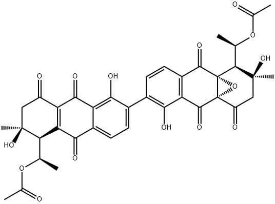 4aβ,9aβ-Epoxy-4a,9a-dihydrojulichrome Q 11,11'-diacetate Struktur