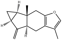 (4aS)-3,6bβ-Dimethyl-5-methylene-4,4aα,5,5aα,6,6aα,6b,7-octahydrocycloprop[2,3]indeno[5,6-b]furan Structure
