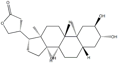 2α,3β,14-Trihydroxy-5α-cardanolide Struktur
