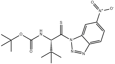 [(1S)-2,2-二甲基-1-[(6-硝基-1H-苯并三唑-1-基)硫代甲酰基]丙基]氨基甲酸叔丁酯, 242483-79-0, 结构式