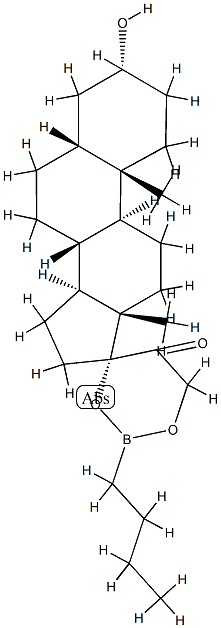 17,21-[(Butylboranediyl)bis(oxy)]-3α-hydroxy-5β-pregnan-20-one 结构式