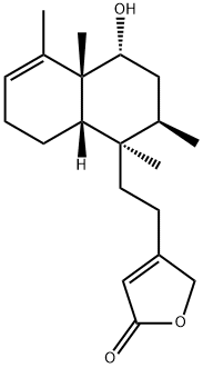 4-[2-[(1R)-1,2,3,4,4a,7,8,8aα-Octahydro-4β-hydroxy-1,2α,4aα,5-tetramethylnaphthalen-1α-yl]ethyl]furan-2(5H)-one Structure