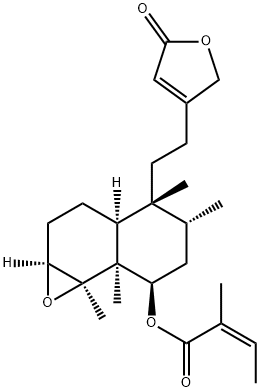 (Z)-2-Methyl-2-butenoic acid [(1aS,3aα)-4α-[2-(2,5-dihydro-5-oxofuran-3-yl)ethyl]decahydro-4,5α,7aα,7bα-tetramethylnaphtho[1,2-b]oxirene-7β-yl] ester Structure
