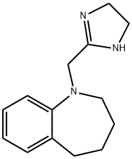 1-(2-イミダゾリン-2-イルメチル)-2,3,4,5-テトラヒドロ-1H-1-ベンゾアゼピン 化学構造式