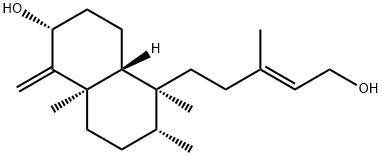 [2R,4aβ]-Decahydro-5β-[(E)-5-hydroxy-3-methyl-3-pentenyl]-5,6α,8aα-trimethyl-1-methylenenaphthalen-2α-ol Structure