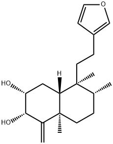 (2S,4aβ)-5β-[2-(3-Furyl)ethyl]decahydro-5,6α,8aα-trimethyl-1-methylenenaphthalene-2α,3α-diol Struktur