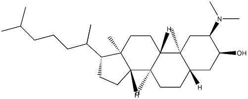 2β-Dimethylamino-5α-cholestan-3α-ol 结构式
